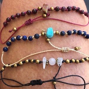 NEW Boho Bracelets with Semiprecious Stones Handmade by Tulum Beach Artisans